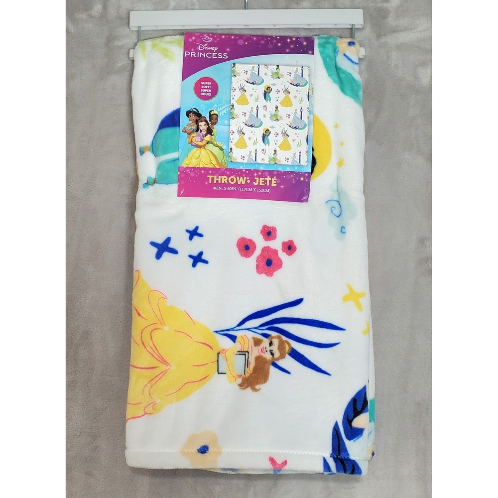 Disney Princess Plush Throw Blanket  46x60 Super Soft Kids Girls Toddler NWT